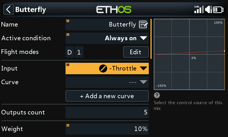 Inverted throttle