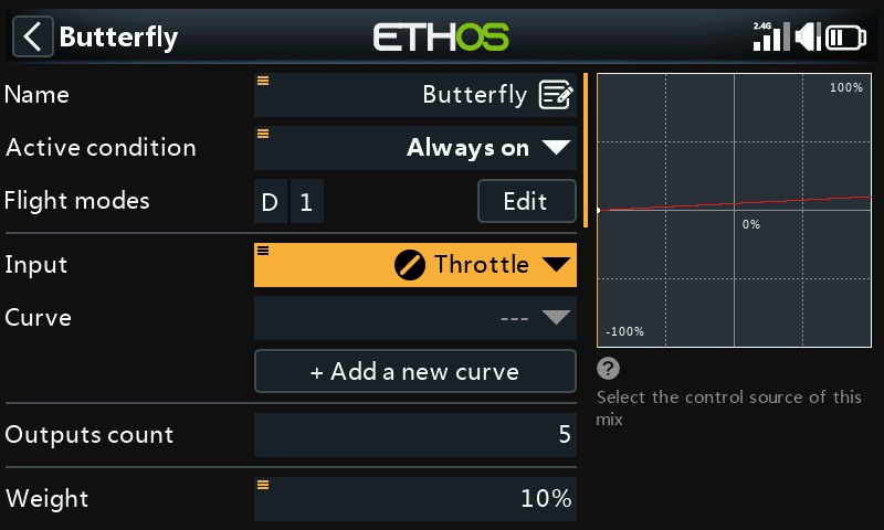 Throttle input