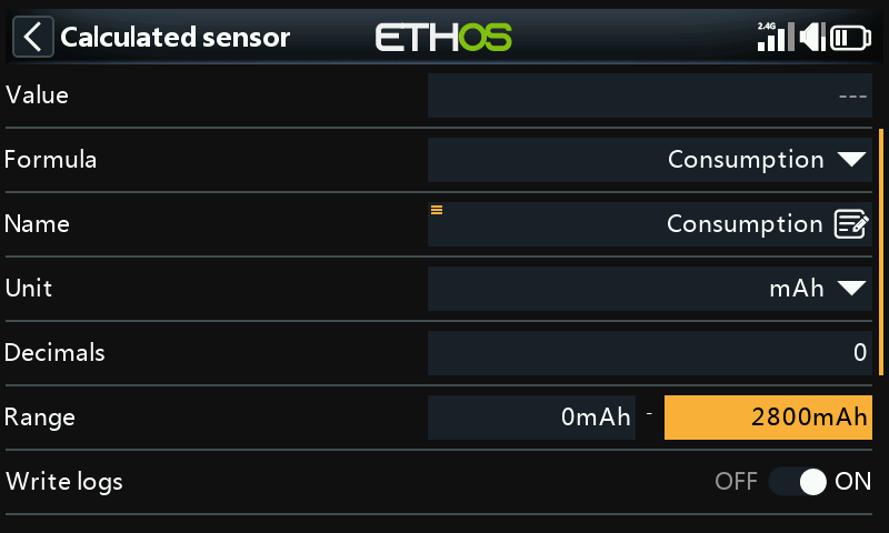Sensor edit