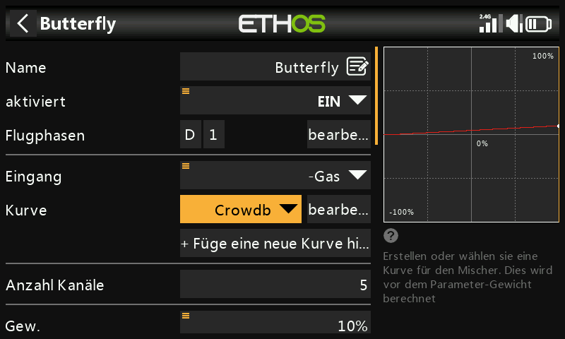 Kurve hinzugefügt