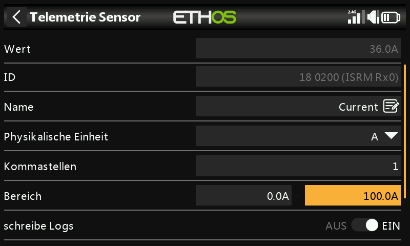 Stromsensor bearbeiten