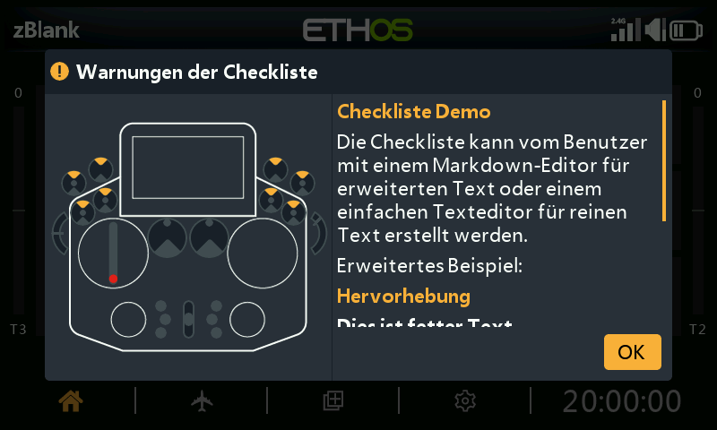Benutzer-Checklistentext