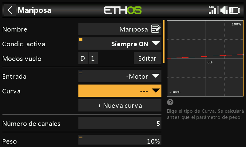Selección de curva
