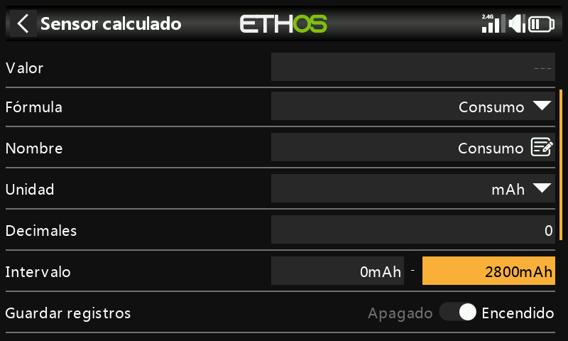 Edición del sensor
