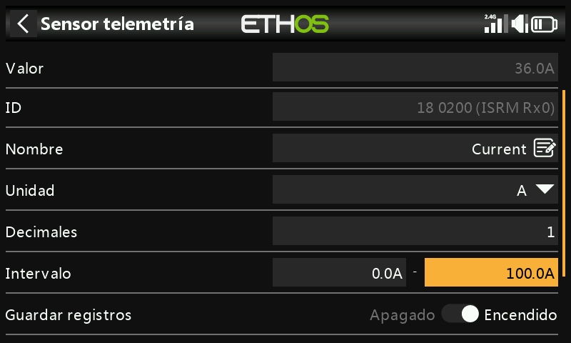 Edición del sensor de corriente