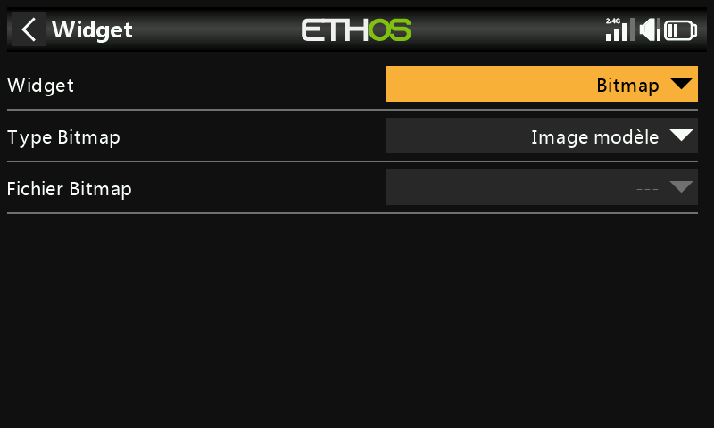 Configuration du widget Bitmap