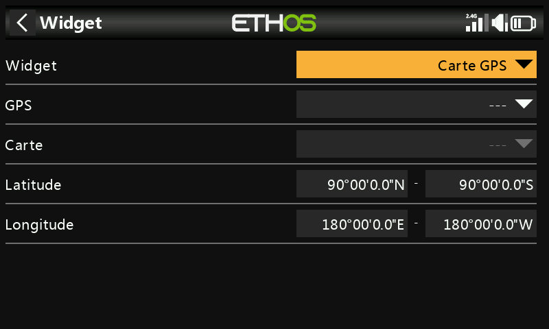 Configuration du widget Carte GPS
