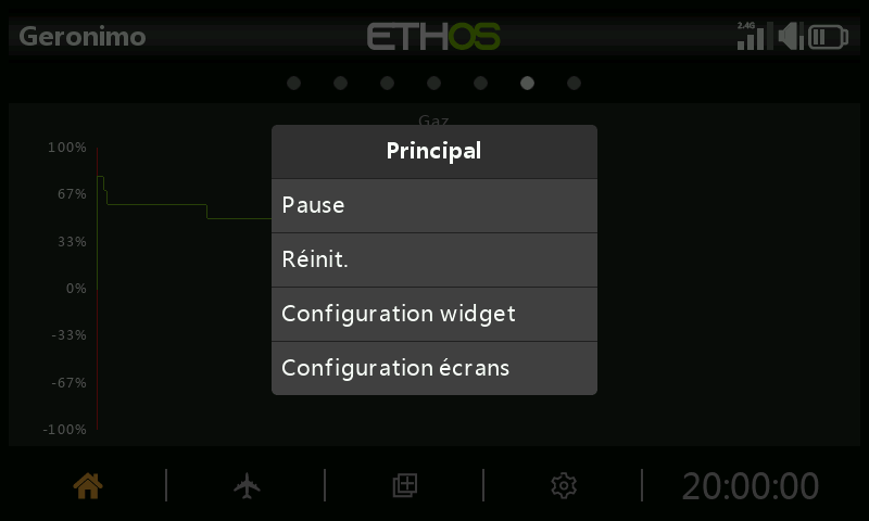 Options du widget Tracé ligne