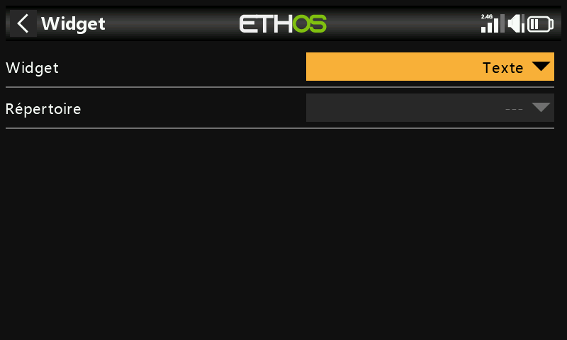 Configuration du widget Texte