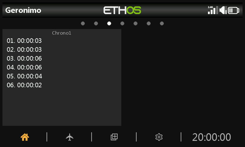 Widget Journaux de chrono