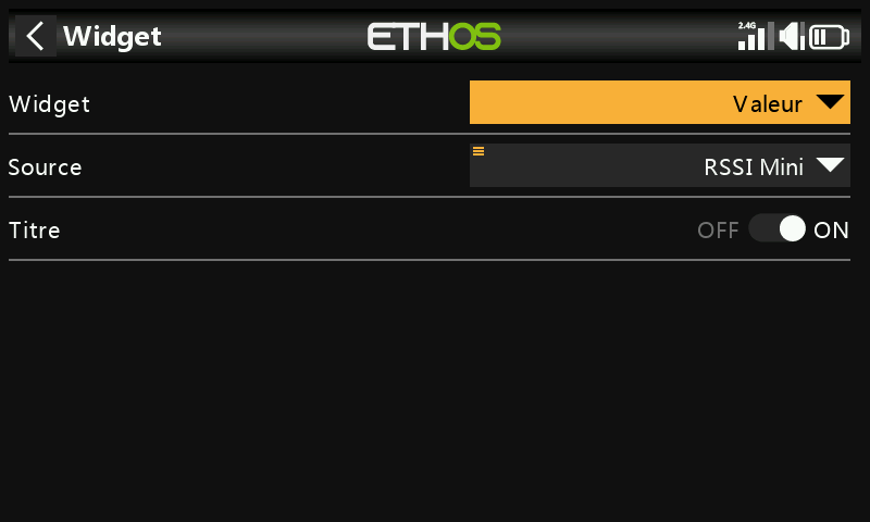 Widget Valeur min RSSI