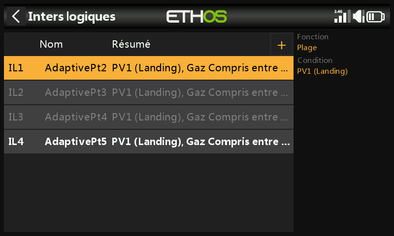 Interrupteurs logiques des points adaptatifs