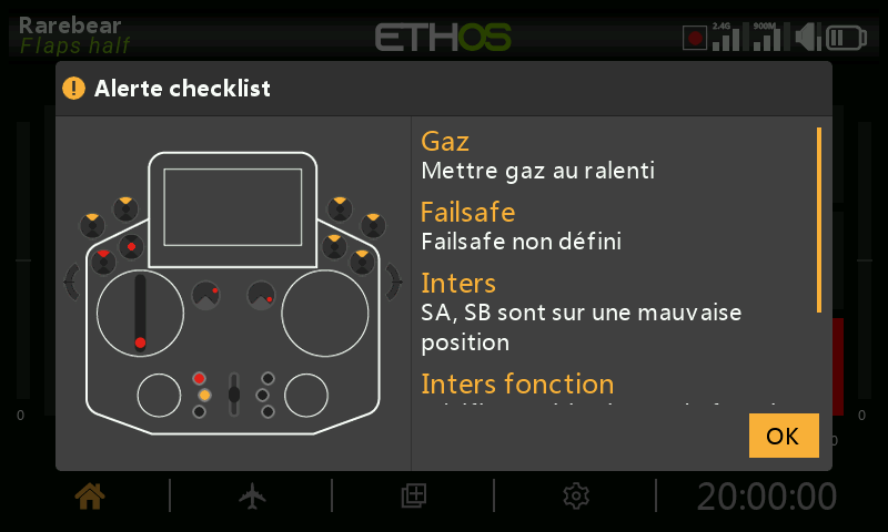 Liste de vérification au démarrage