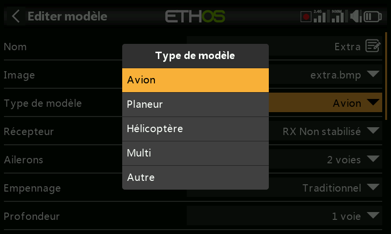 Type de modèle