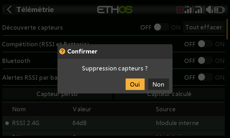 Confirmation du mode compétition