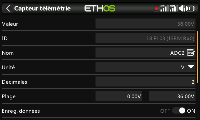 Édition du capteur ADC2