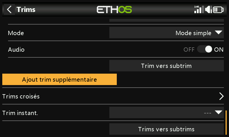 Ajouter un trim supplémentaire