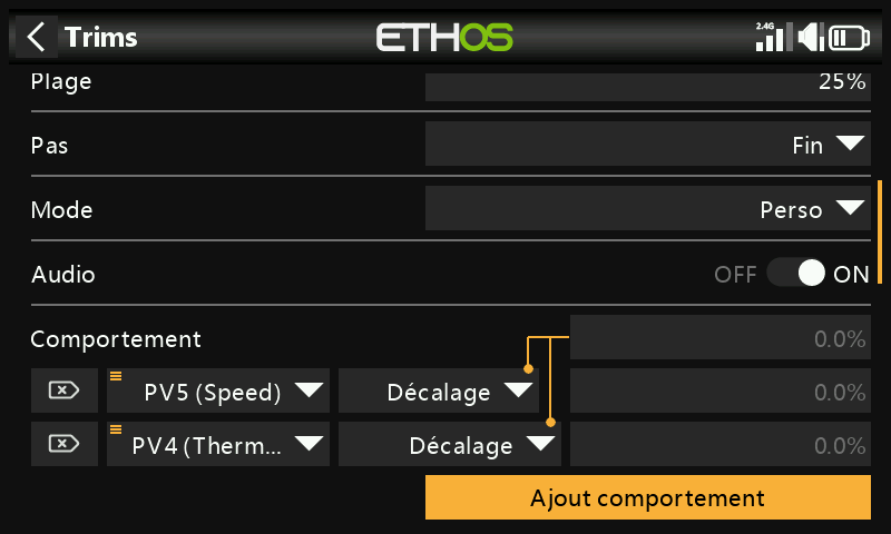 Décalage pour Speed et Thermal