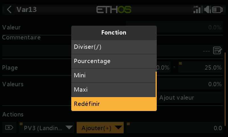 Sélectionner le trim à réaffecter