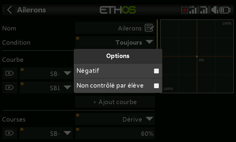 Options des manches