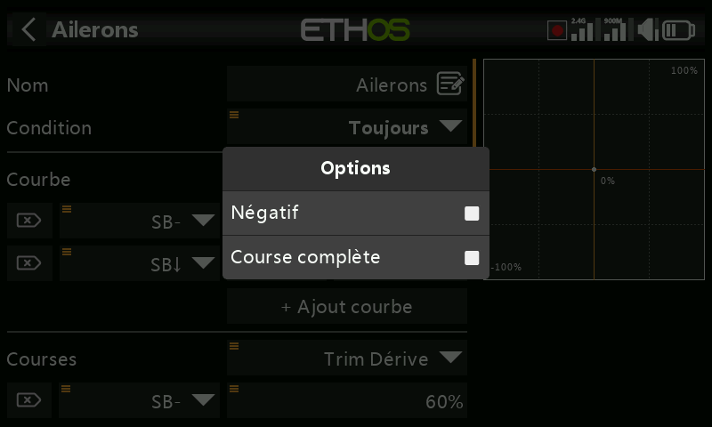 Options des trims