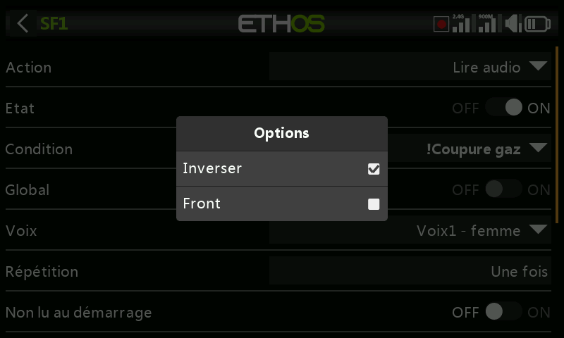 Options des inters