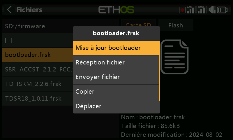 Mise à jour bootloader