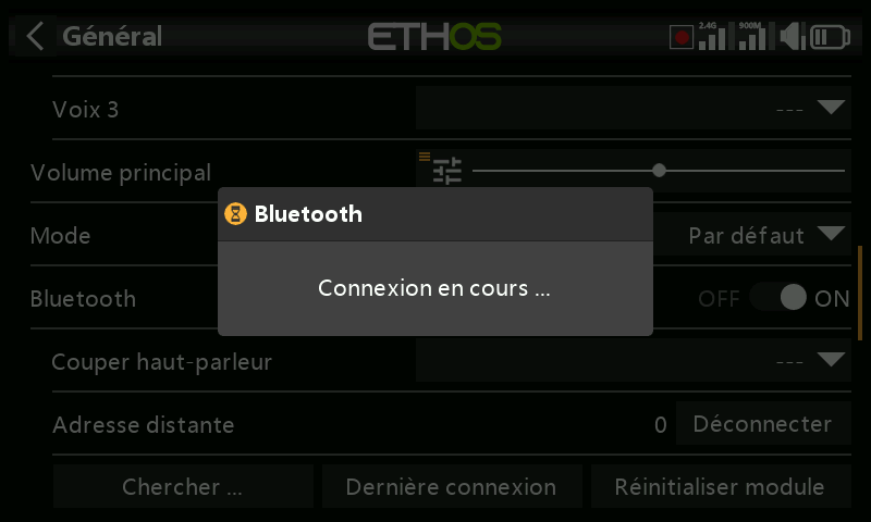 Message d'attente de l'appareil