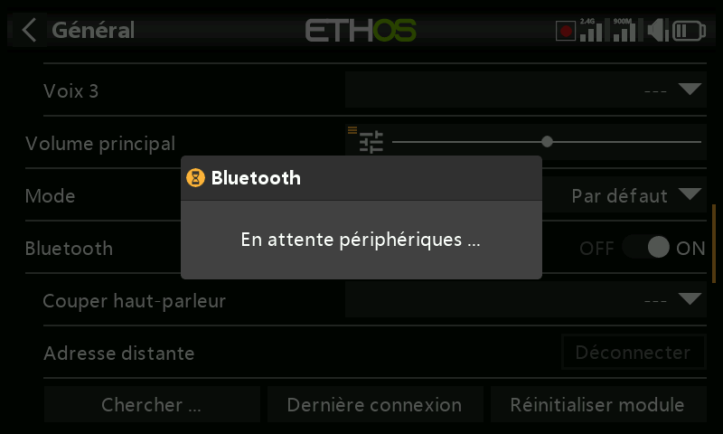 Message d'attente de périphériques