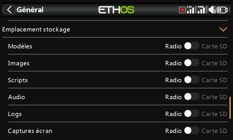 Emplacement stockage