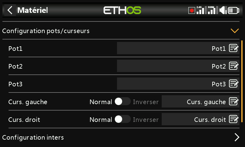 Configuration pots X20S