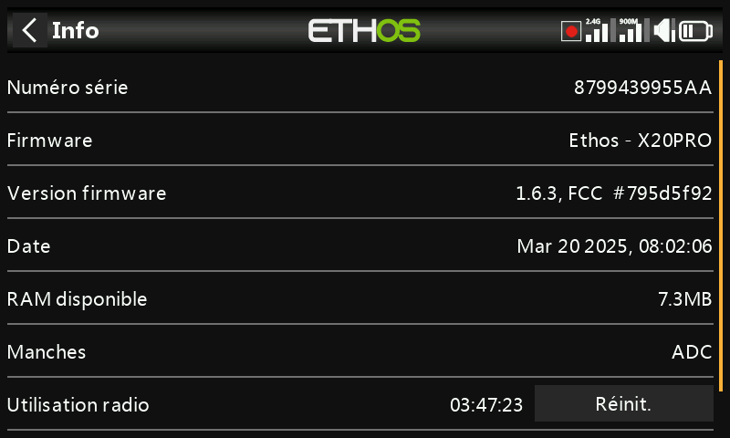 Informations X20 Pro
