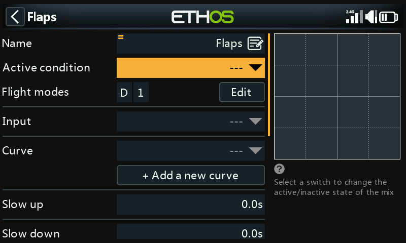 Disable flaps mix