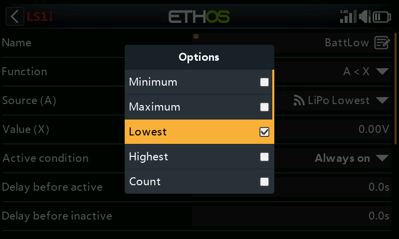 Select lowest cell