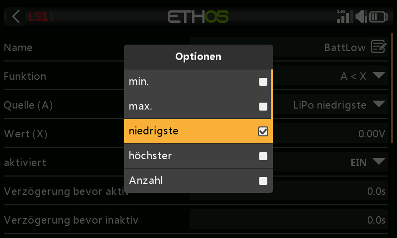 Niedrigste Zelle auswählen