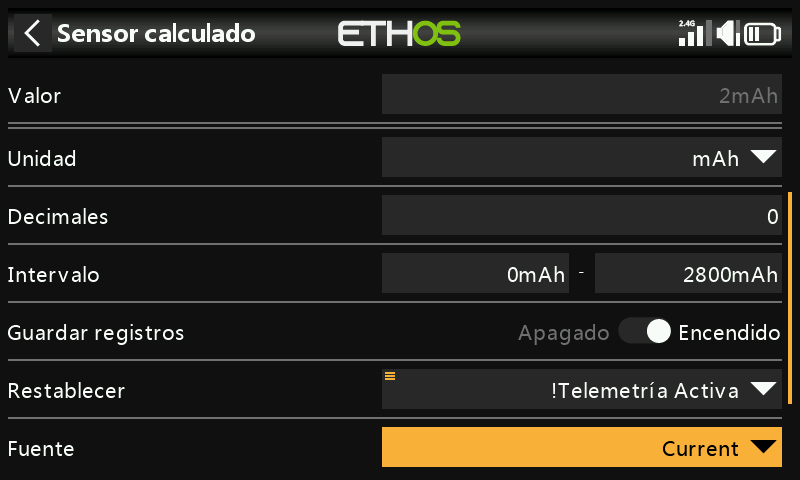 Edición del sensor 2