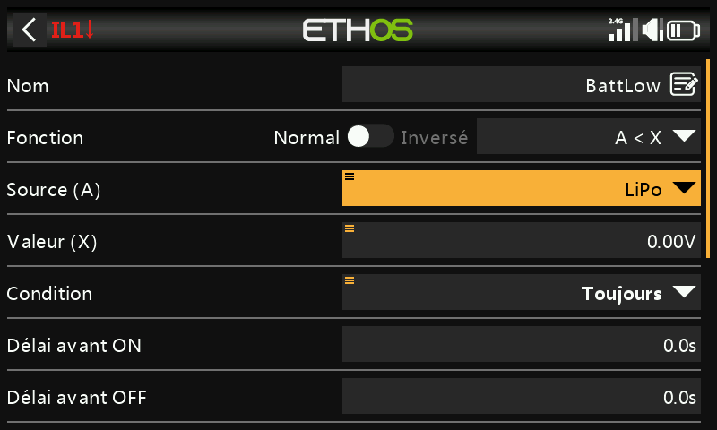 Inter logique batterie faible