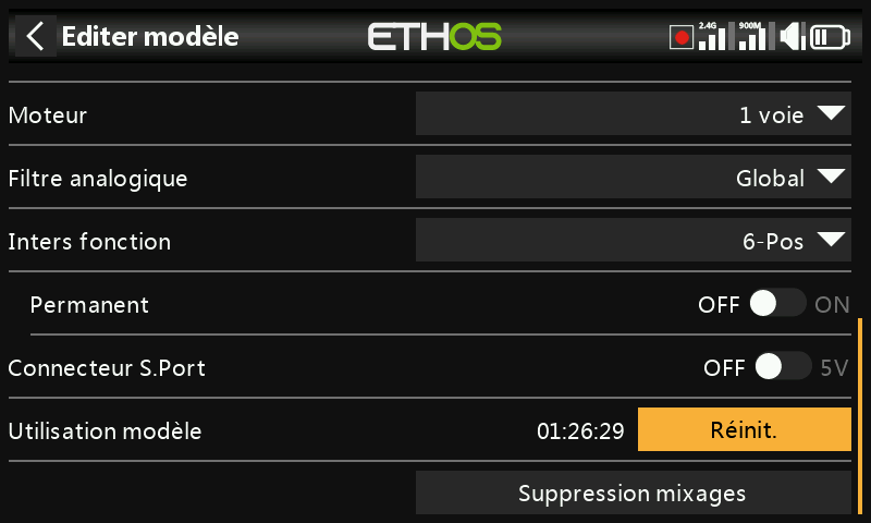 Temps d'utilisation du modèle