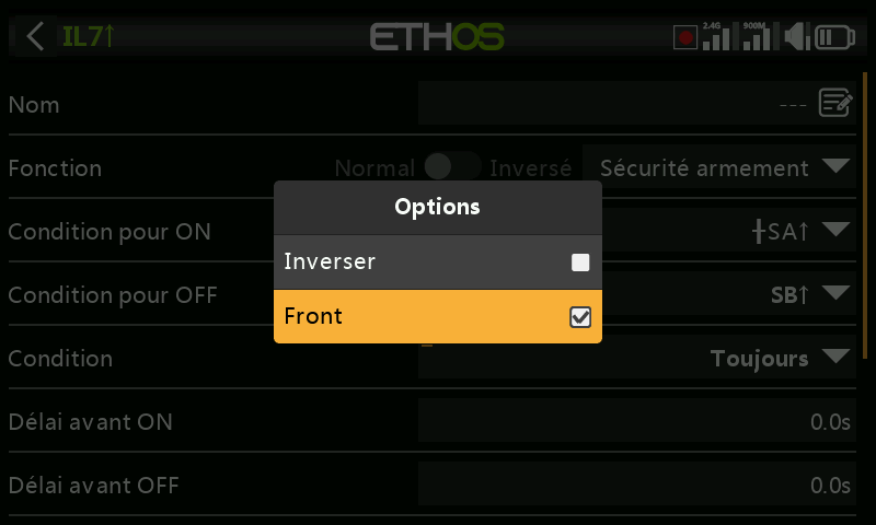 Sélection de l'option Edge