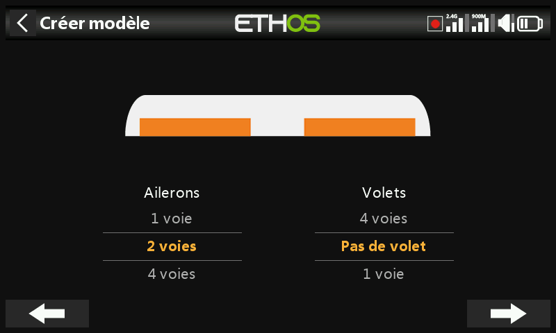 Assistant : nombre d'ailerons/volets