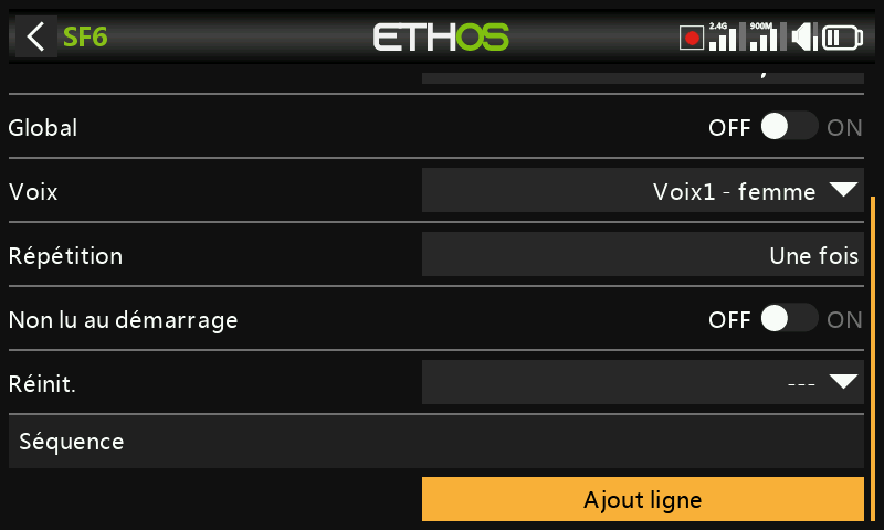 Ajouter une ligne de séquence