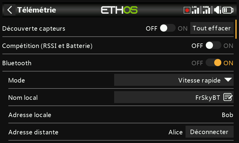 Télémétrie Bluetooth