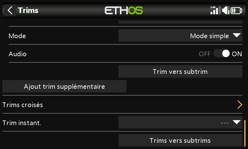 Trims croisés