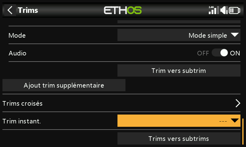 Trim instantané