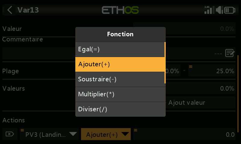 Actions de fonction