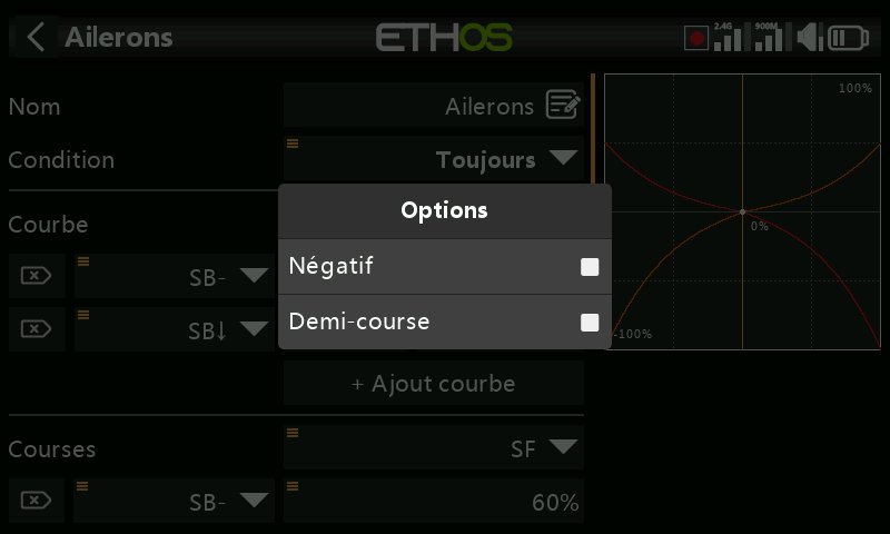 Options des inters utilisés comme sources