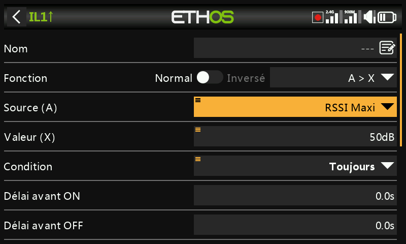 Options des capteurs