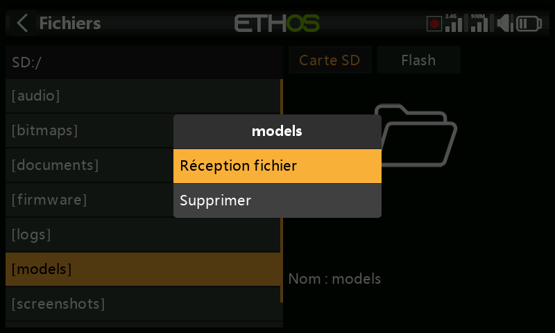 Transfert bluetooth (réception)