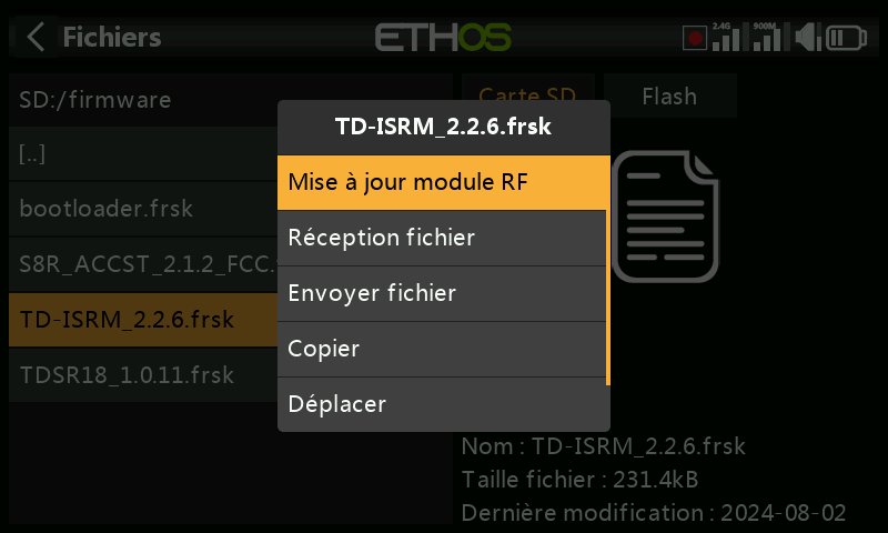 Mise à jour récepteur TD-R18 par OTA
