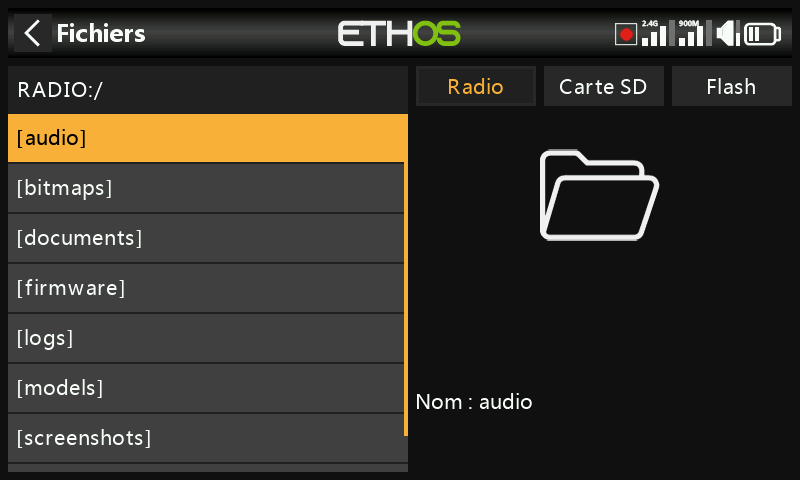 Gestionnaire de fichiers - radio